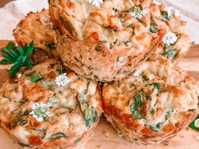 savory cheese spinach potato muffins